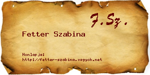 Fetter Szabina névjegykártya